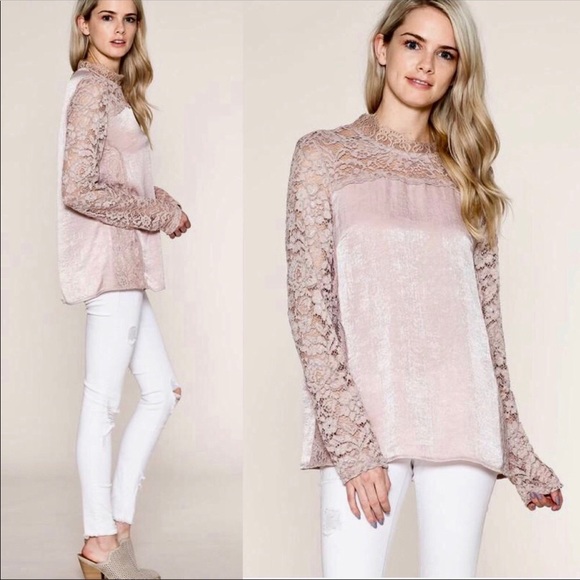 Silky Long sleeve Lace Top - Picture 2 of 7